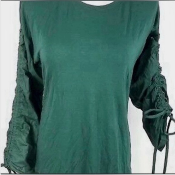 ♥️INC Statement sleeve bohemian women's small trending color emerald green EUC - Picture 1 of 5